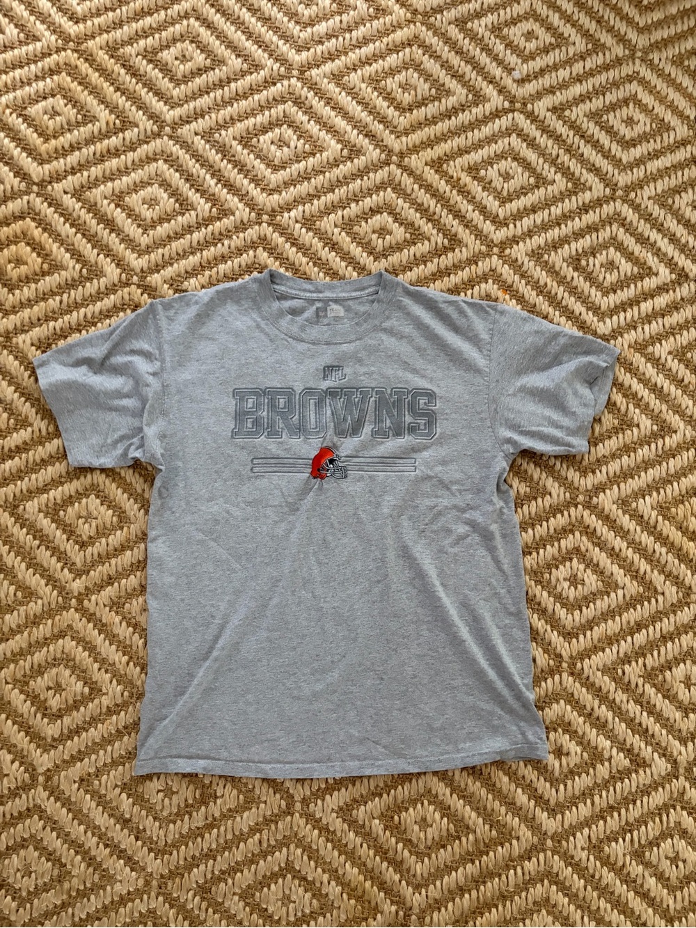 NFL Cleveland Browns Gray Tee with Orange Helmet Accent